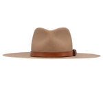 Ninakuru long brim wool hat with leather band and buckle.