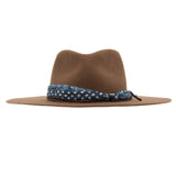 Ninakuru wool hat with cotton wrap band and leather lace.