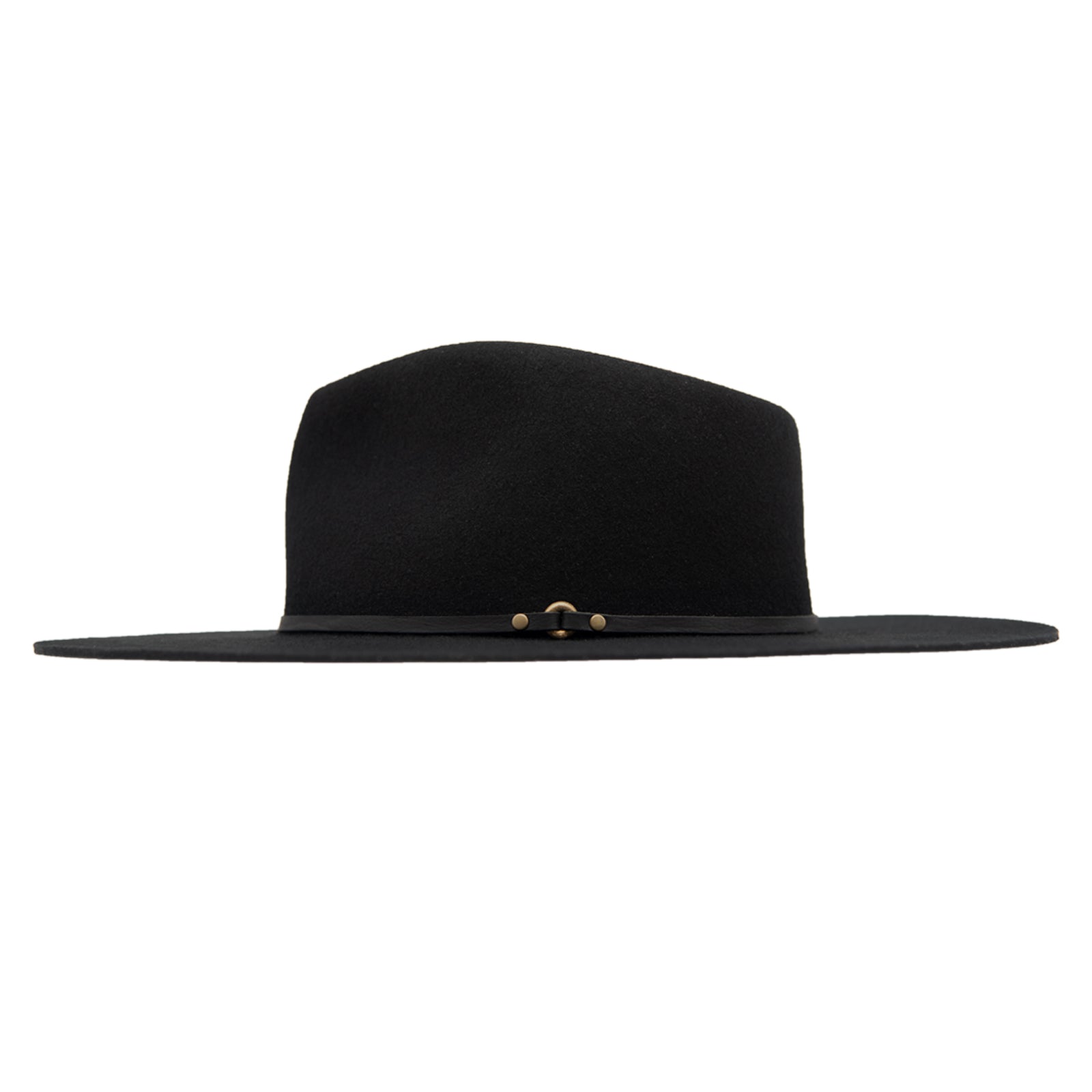 Ninakuru wool hat with leather band, bronze and stampede strap.