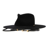 Ninakuru wool hat with leather band, bronze and stampede strap.