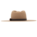 Ninakuru wool hat with vegan band and brass loops.