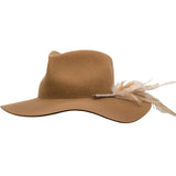 Ninakuru wool hat with game feathers and turquoise.