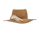 Ninakuru wool hat with game feathers and turquoise.