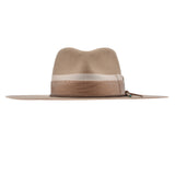 Ninakuru wool felt hat with velvet and leather.