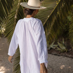 Ninakuru long brim Panama hat with leather lace band and bronze loop. Cotton interior band.