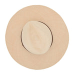 Ninakuru long brim Panama hat with leather band and brass eyelets.
