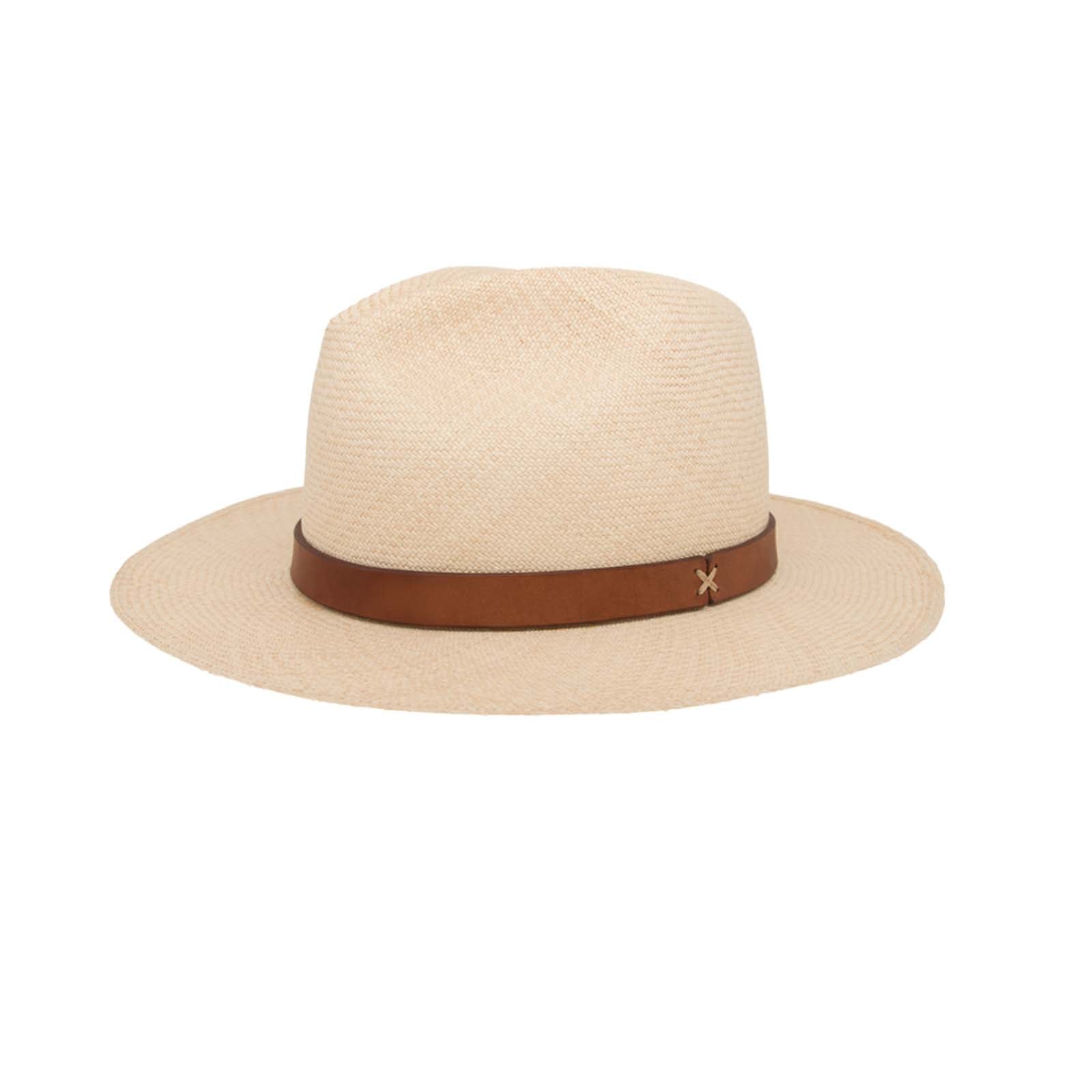 Ninakuru long brim Panama hat with hand stitched leather band.
