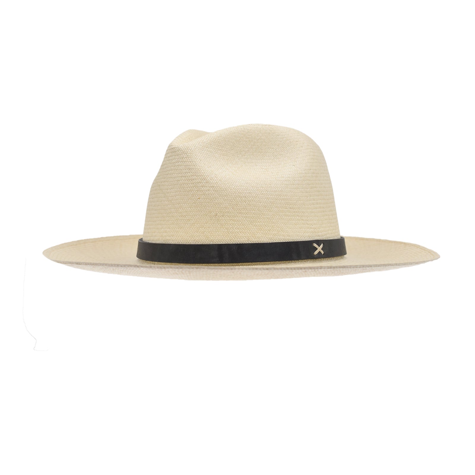 Ninakuru long brim Panama hat with hand stitched leather band.