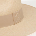 Ninakuru long brim Panama hat with grosgrain ribbon with stitched loop.