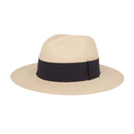 Ninakuru long brim Panama hat with grosgrain ribbon, stitched loop.