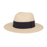 Ninakuru long brim Panama hat with grosgrain ribbon, stitched loop.