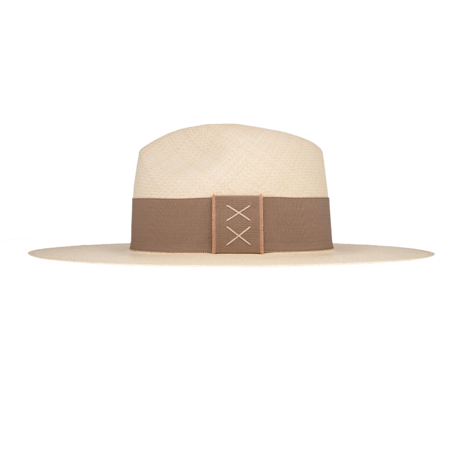 Ninakuru long brim Panama hat with grosgrain ribbon, stitched loop.