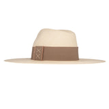 Ninakuru long brim Panama hat with grosgrain ribbon with stitched loop.