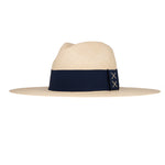 Ninakuru long brim Panama hat with grosgrain ribbon, stitched loop.