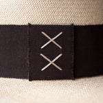 Ninakuru long brim Panama hat with grosgrain ribbon, stitched loop.