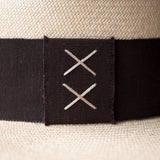 Ninakuru long brim Panama hat with grosgrain ribbon, stitched loop.