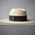 Ninakuru long brim Panama hat with grosgrain ribbon, stitched loop.