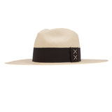 Ninakuru long brim Panama hat with grosgrain ribbon, stitched loop.