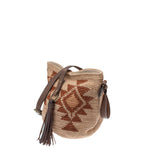 Agave straw handwoven bag with leather straps.