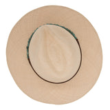 Ninakuru Panama hat with turquoise nuggets and leather band.