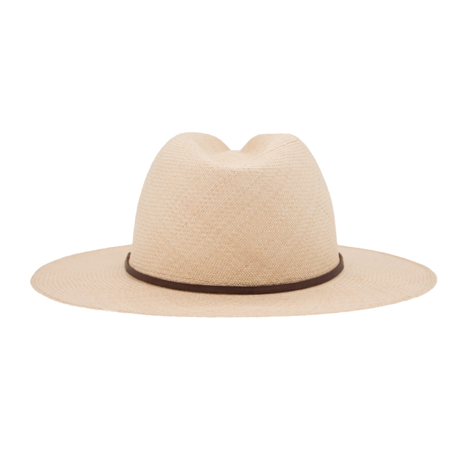 Ninakuru Panama hat with turquoise nuggets and leather band.