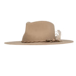 Ninakuru wool hat with braided leather and game feather.