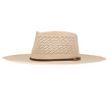 Ninakuru Panama hat with leather band and stampede strap.