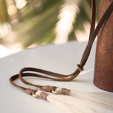 Ninakuru Panama hat with leather band and stampede strap.