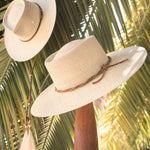 Ninakuru Panama hat with leather band and stampede strap.