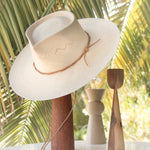 Ninakuru Panama hat with leather braided band and stampede strap.