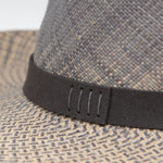 Ninakuru Panama hat with teardrop crown and suede band.