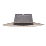Ninakuru Panama hat with teardrop crown and suede band.