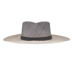 Ninakuru Panama hat with teardrop crown and suede band.