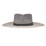 Ninakuru Panama hat with teardrop crown and suede band.