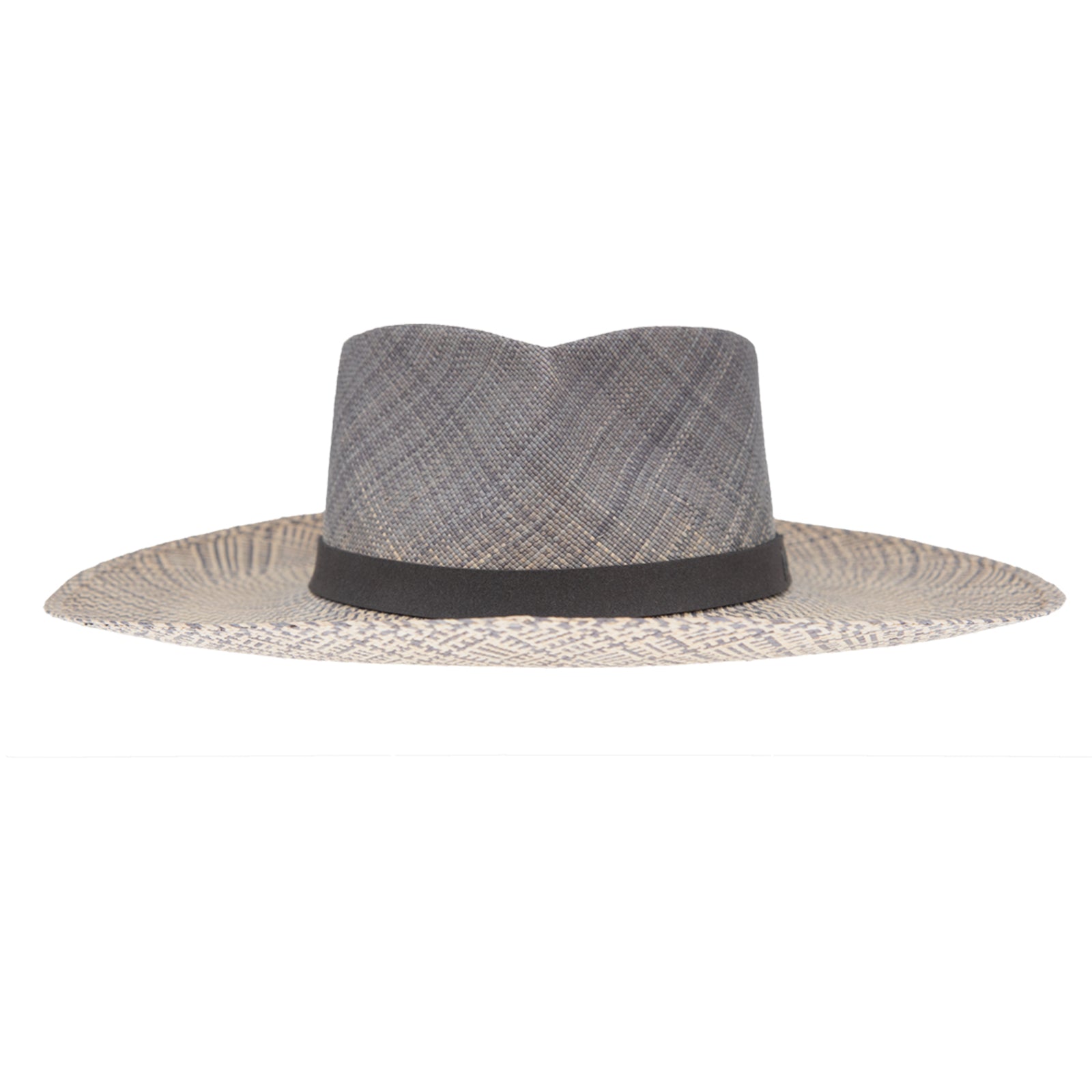 Ninakuru Panama hat with teardrop crown and suede band.