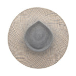 Ninakuru Panama hat with teardrop crown and suede band.