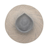 Ninakuru Panama hat with teardrop crown and suede band.