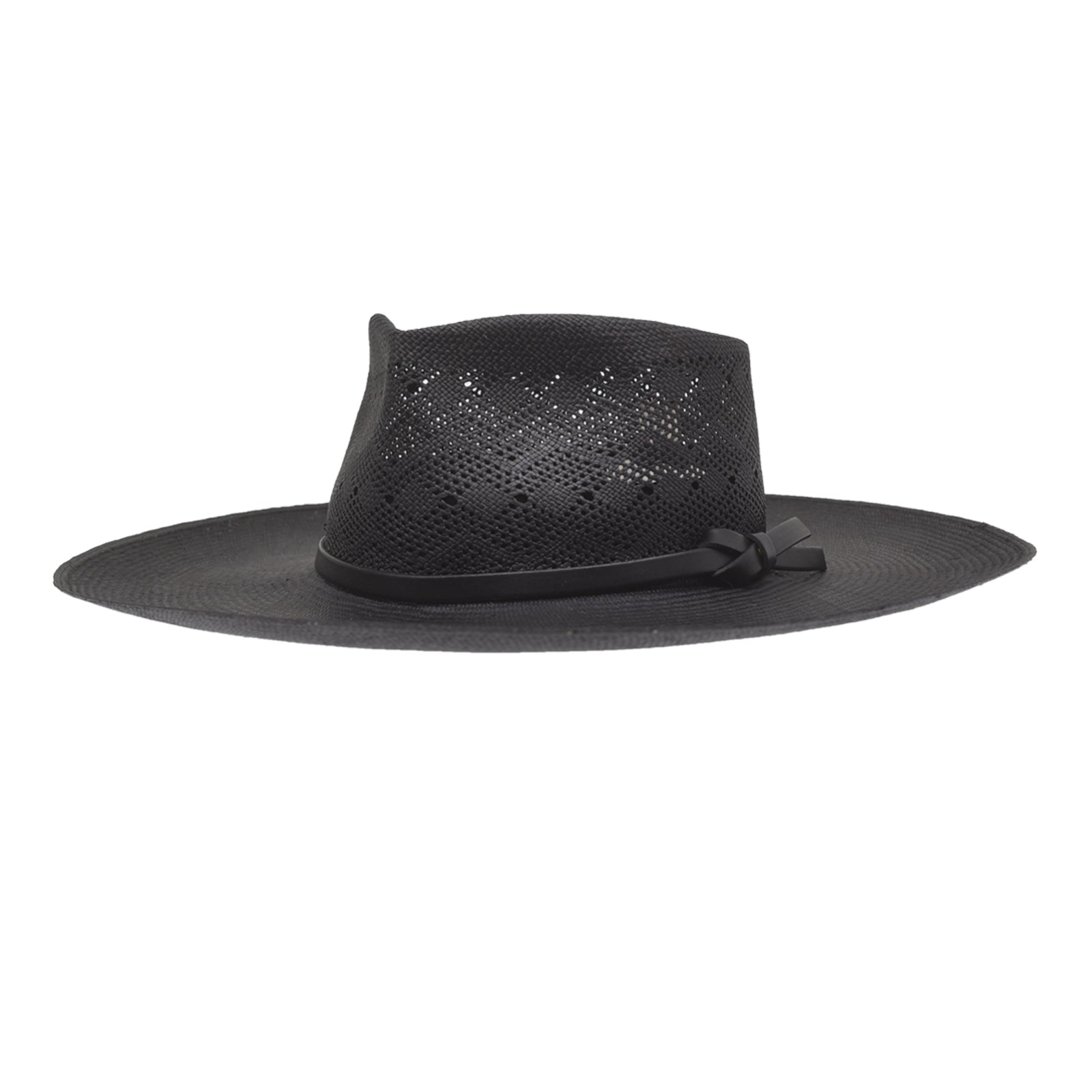 Ninakuru Panama hat with leather bow band.