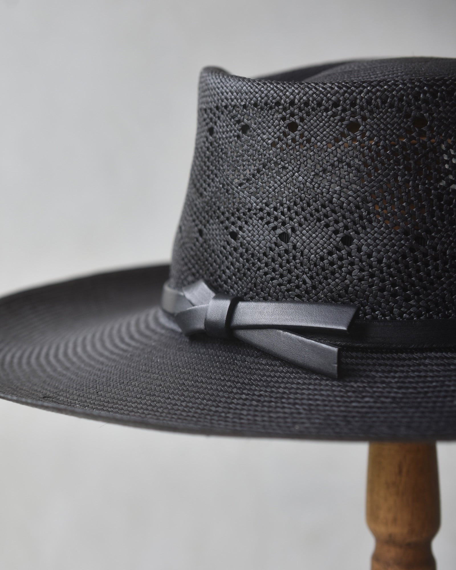 Ninakuru Panama hat with leather bow band.