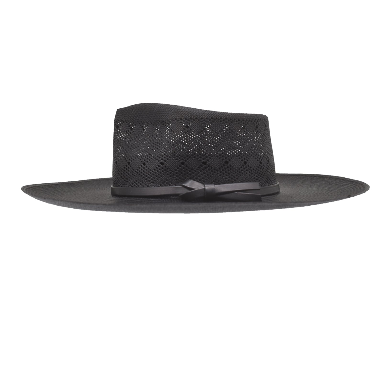 Ninakuru Panama hat with leather bow band.