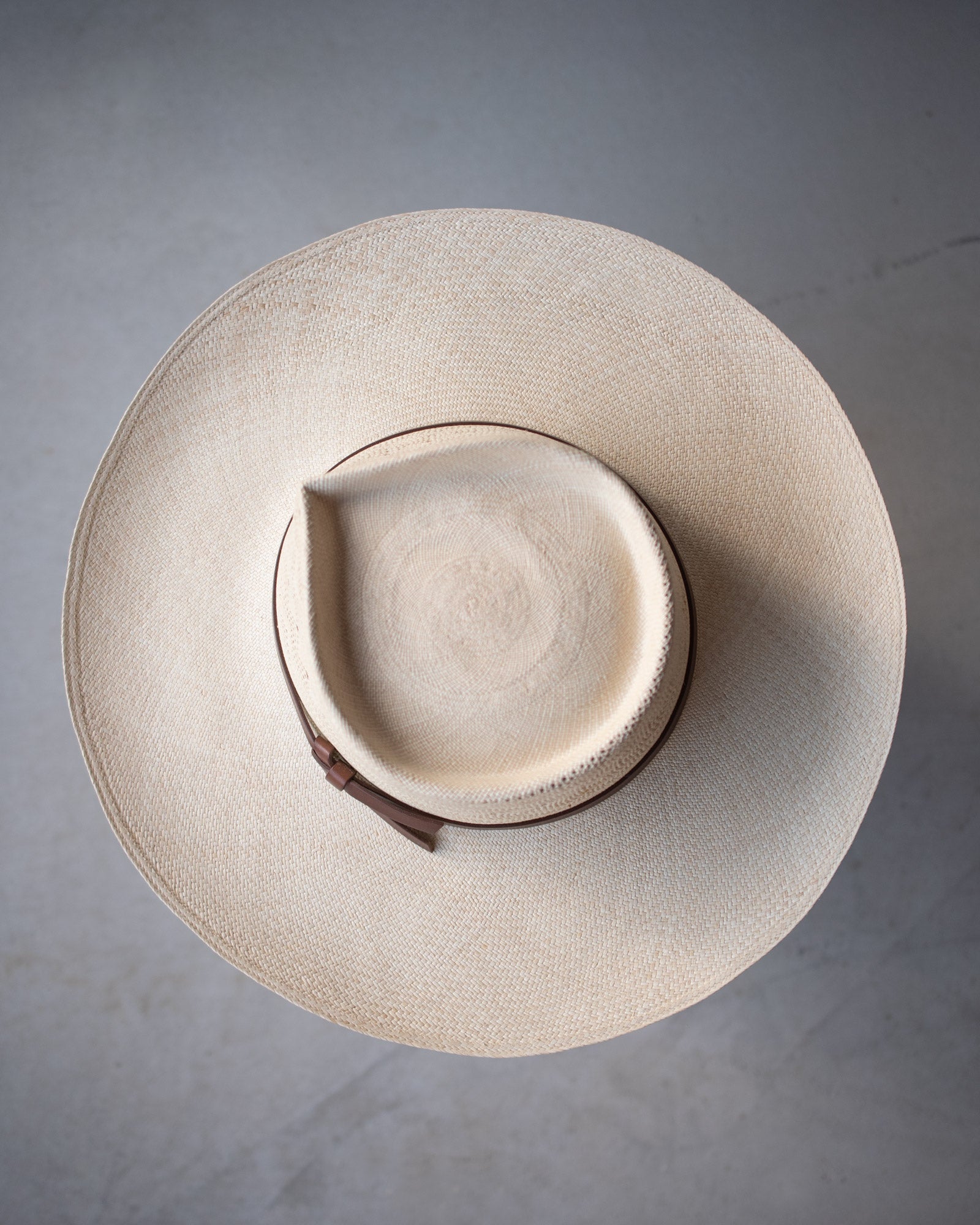 Ninakuru Panama hat with leather bow band.