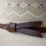 Ninakuru Panama hat with leather bow band.