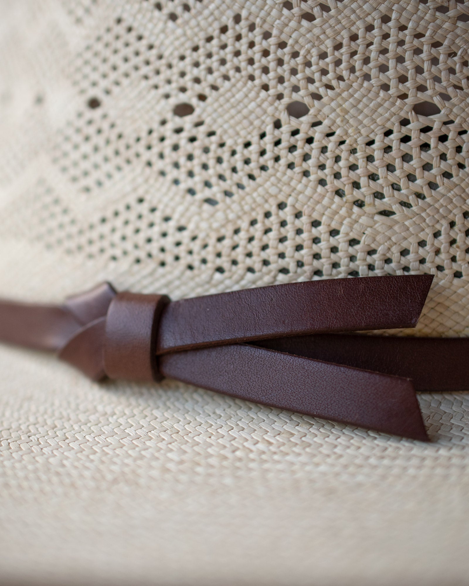 Ninakuru Panama hat with leather bow band.