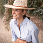 Ninakuru Panama hat with leather bow band.
