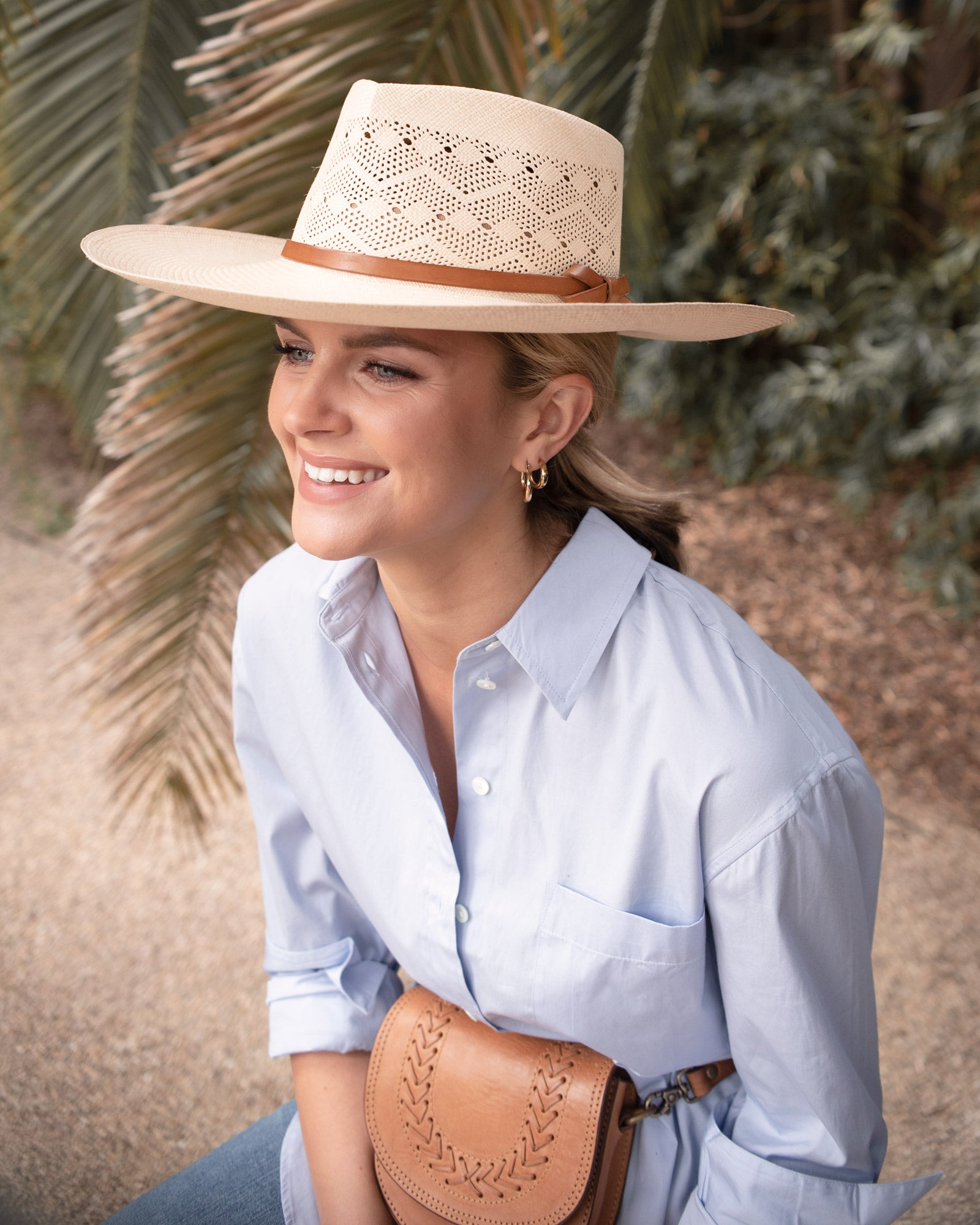 Ninakuru Panama hat with leather bow band.