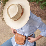 Ninakuru Panama hat with leather bow band.