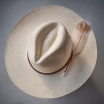 Ninakuru Panama hat with leather band and game feather.