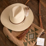 Ninakuru Panama hat with leather band and game feather.