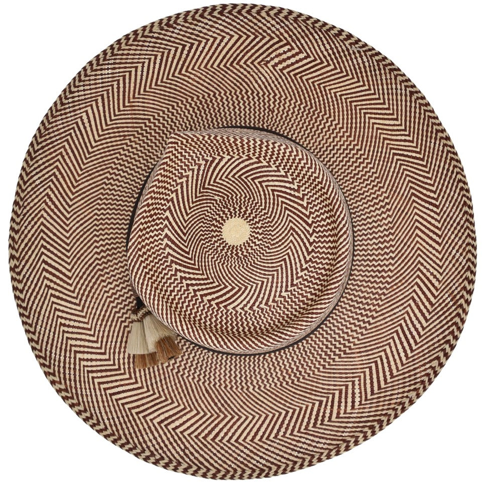 Ninakuru Panama hat with leather and horsehair.