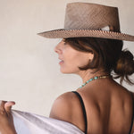 Ninakuru Panama hat with leather and horsehair.